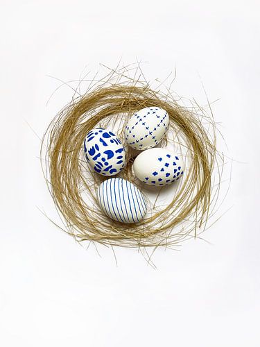 Ostereier blaue Muster