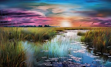 paysage aux couleurs douces sur Gelissen Artworks