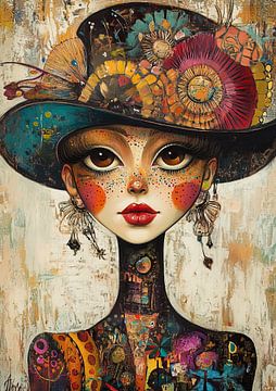 Girl with Big Eyes by Eye catching paintings