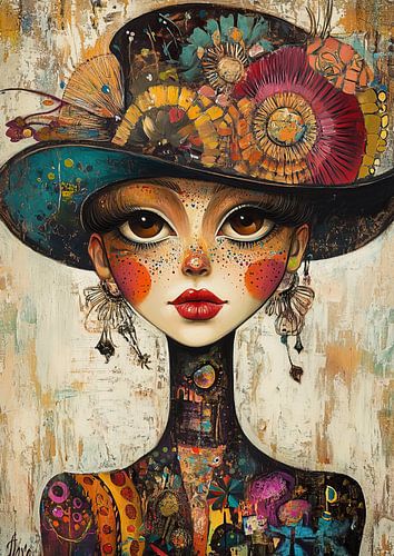 Girl with Big Eyes by Eye catching paintings