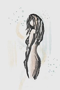 Minimalist artwork - abstract nude by Emiel de Lange