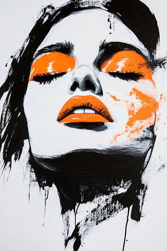 Artistiek gezichtsoog in oranje