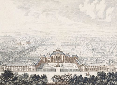 Jan van Call (I), Gezicht op Paleis Het Loo vanuit vogelvlucht, 1694 - 1697