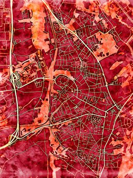 Map of Kerkrade with the style 'Amber Autumn' by Maporia