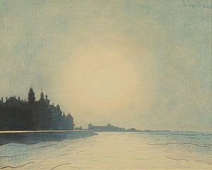 Léon Spilliaert - Die Bucht und die Lichter von Ostende (1909)