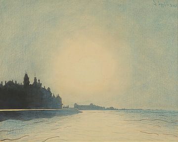 Léon Spilliaert - De baai en de lichten van Oostende (1909) van Peter Balan