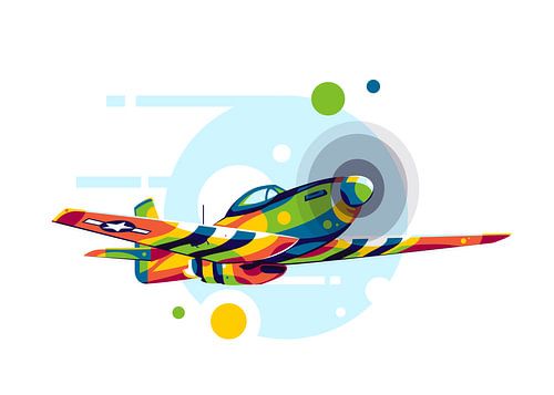 P-51 Mustang in Pop Art Illustratie