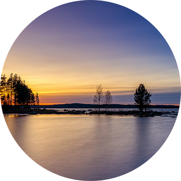 Winter Sunset in Zweden van Adelheid Smitt