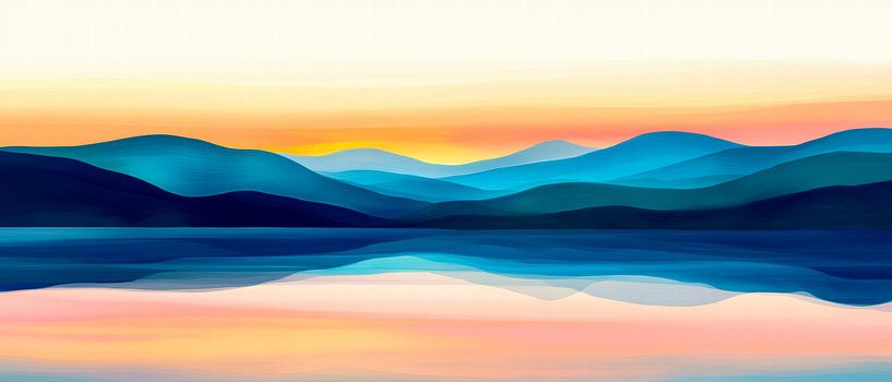 Play of colours at the lake by Poster Art Shop
