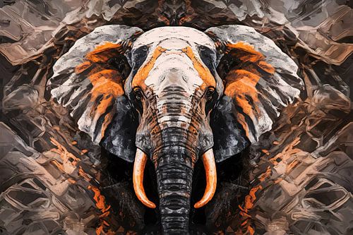 Portrait surréaliste d'un éléphant