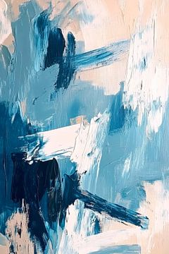Abstract blue painting in watercolour tones by Poster Art Shop