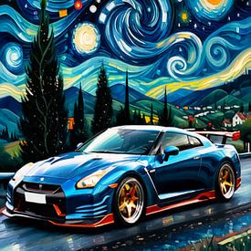 De Nissan GT-R R35 - Sterrennacht editie 3 van MIROKKU