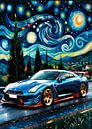 De Nissan GT-R R35 - Sterrennacht editie 3 van MIROKKU thumbnail