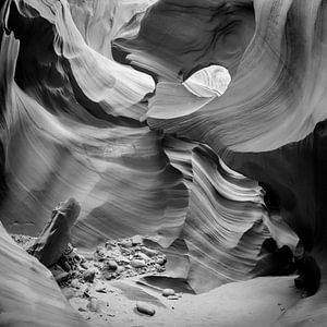 ANTELOPE CANYON Steinschichten s/w