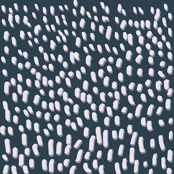 Tableau acrylique abstrait bleu pigeon - points blancs | Art minimal moderne