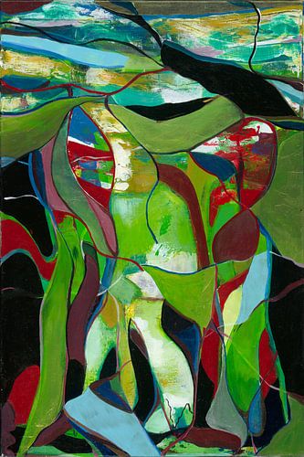 Éléments de la nature/ plantes vertes et mer bleue/ expression abstraite sur SoulmadeartBerlin