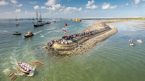 Haven Terschelling met roeiboot