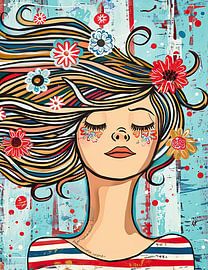 Painting Modern Portrait | In Bloom With Flair by ARTEO Paintings