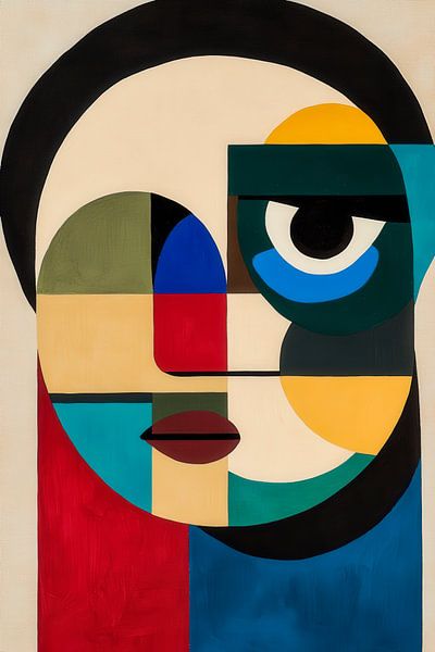 Abstract gezicht met kleuren van Poster Art Shop