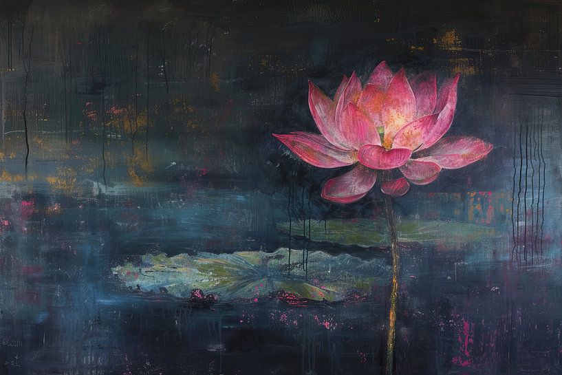 Neon-Lotusblüte von Kunst Laune