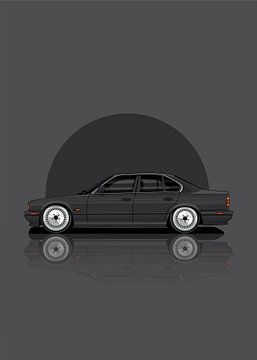 Kunstauto BMW E34 zwart van D.Crativeart