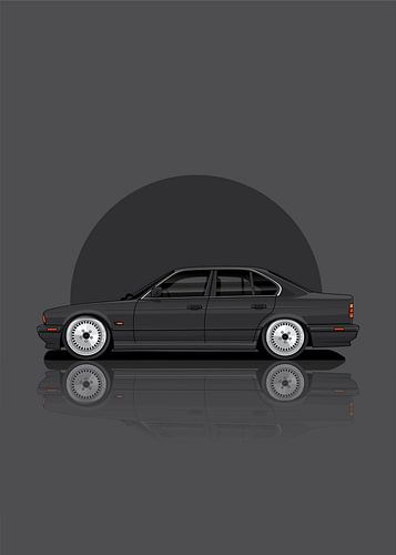 Kunstauto BMW E34 zwart