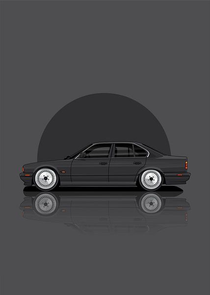 Art Car BMW E34  black by D.Crativeart