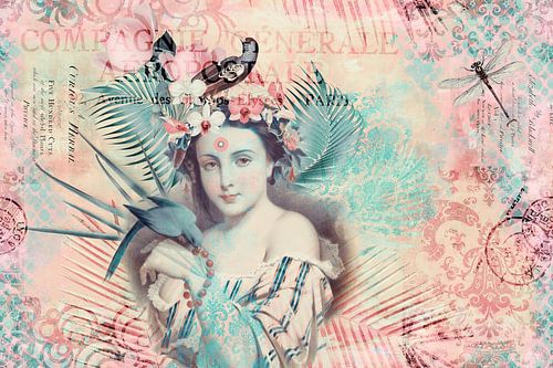 Girl in the magic garden