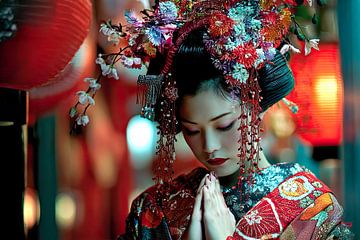 spiritual japan praying Geisha