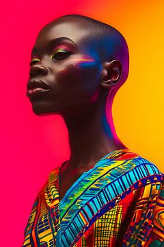Farbenfrohes Porträt einer afrikanischen Frau von But First Framing