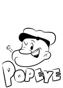 Popeye-Gesicht als Strichzeichnung von Yasir Yasir