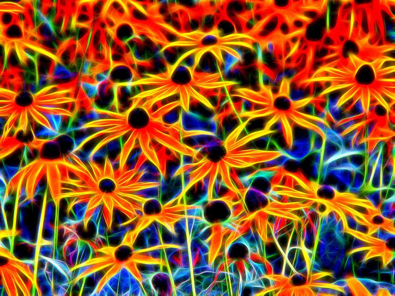 Neon coneflower van Edgar Schermaul