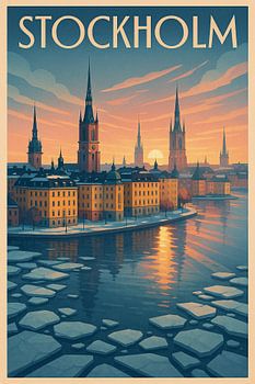 Stockholm Schweden Sonnenuntergang Reflexionen
