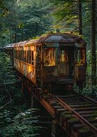 Lost Place - Wagon de train sur un pont