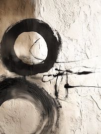 Cercles zen en noir et sable sur Wolkenlos