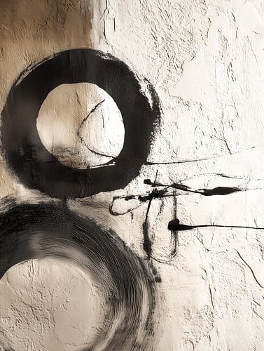Zen-cirkels in zwart en zandkleur