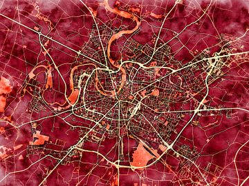 Kaart van Niort in de stijl 'Amber Autumn' van Maporia