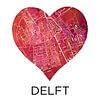Liefde voor Delft  |  Stadskaart in een hart van WereldkaartenShop