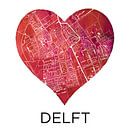 Liefde voor Delft  |  Stadskaart in een hart van Wereldkaarten.Shop thumbnail