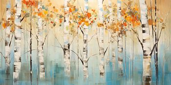 Forêt de bouleaux en automne