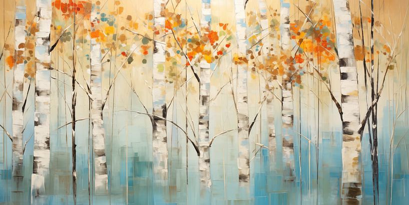 Birch forest in Autumn colour by Emil Husstege