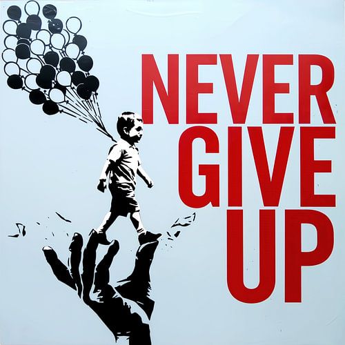 Stencil Typography - Never give up Boy - 01