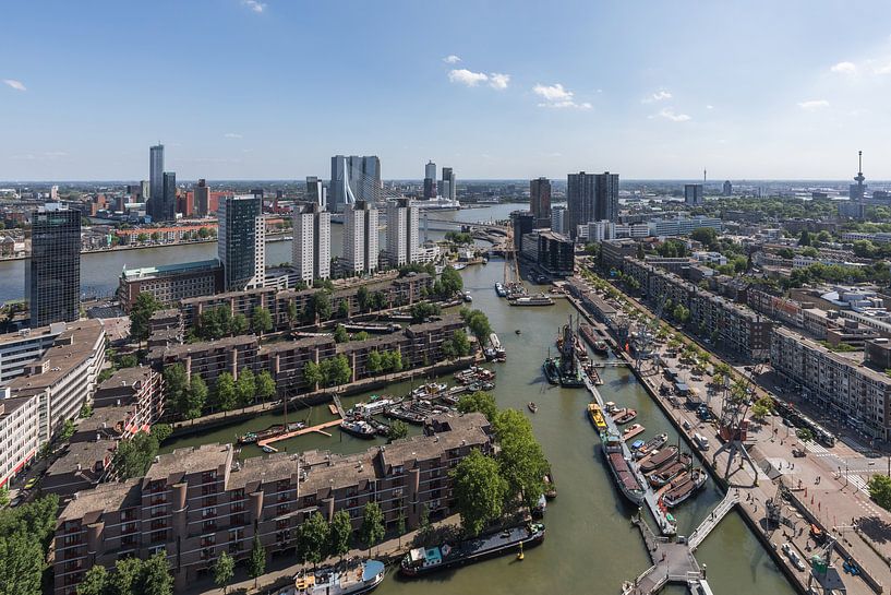 Het stadsgezicht over Rotterdam vanuit Leuvehaven van MS Fotografie | Marc van der Stelt