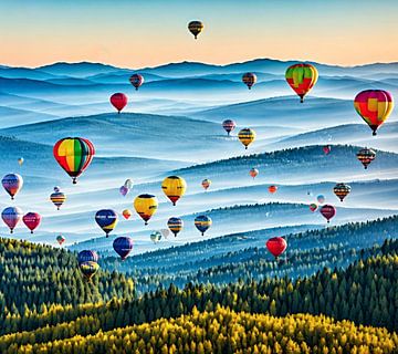 Kleurrijke ballonnen in de lucht van insideportugal