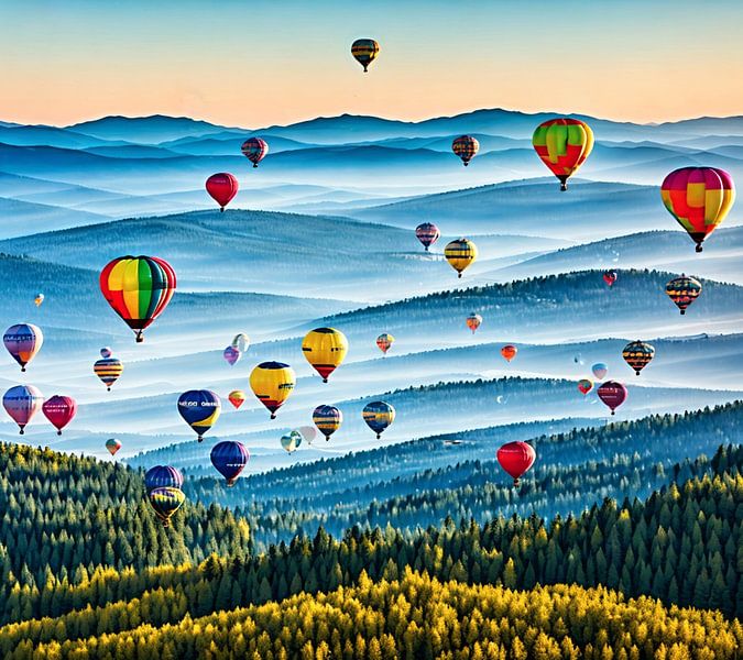 Colourful balloons in the sky by insideportugal