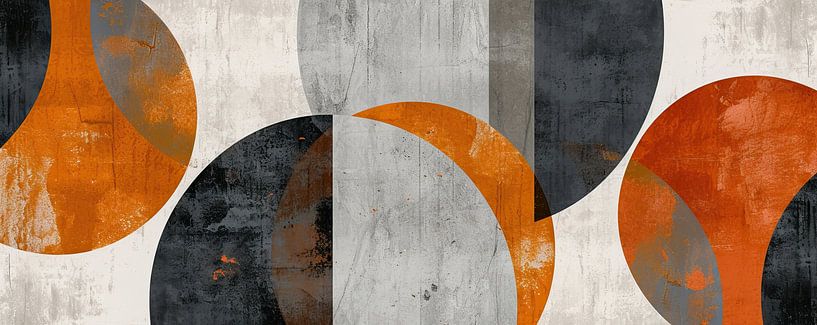 Abstrait Orange Gris | superposé par Art Merveilleux