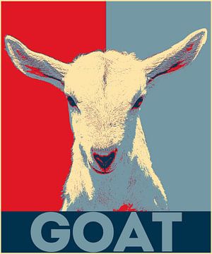 GOAT - Ziegenkitz im Stil des Obama Hope Posters von Western Exposure