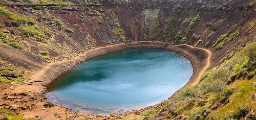 Panoramic view of Kerid Crater in Iceland
