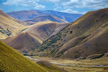 Lindis Pass, bergpas in Otago, Nieuw Zeeland