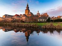 Zutphen in the evening in the mirror